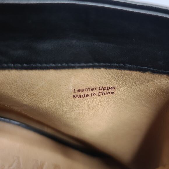 L.A.M.B Leather Lace Up Ring Black Heels - Picture 7 of 7